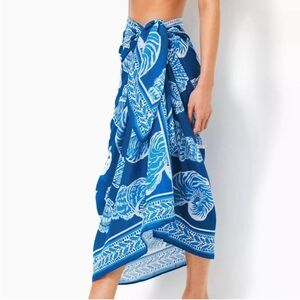 Lilly Pulitzer SHAROL cover-up in Barton blue shell of a good time NWT